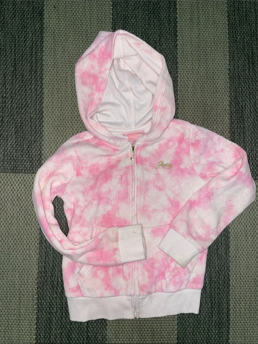 Juicy Couture Pink Tie-Dye Zip Hoodie for Girls